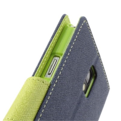 „Mercury“ Fancy Samsung Galaxy Note 3 (N9005, N9002, N9000) mėlynas odinis dėklas / Priedai.lt