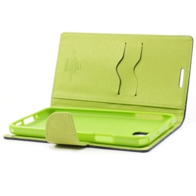 „Mercury“ Fancy Samsung Galaxy Note 3 (N9005, N9002, N9000) mėlynas odinis dėklas / Priedai.lt