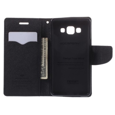 „Mercury“ Fancy Samsung Galaxy A5 (A500F) juodas odinis dėklas / Priedai.lt