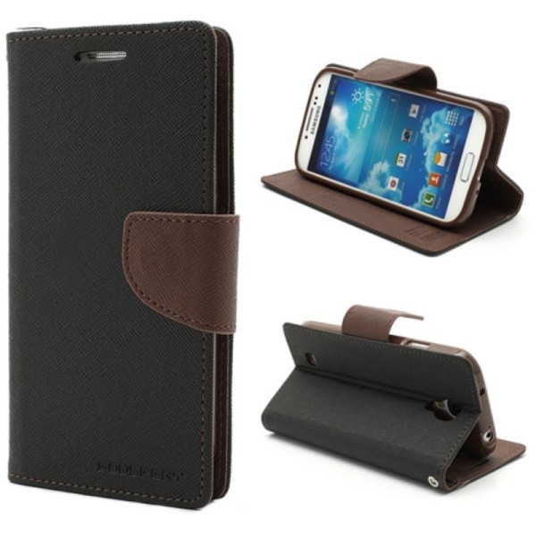 „Mercury“ Fancy atverčiamas dėklas - juodas (Galaxy S4)