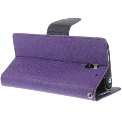 „Mercury“ Fancy HTC Desire 610 violeta ādas maciņš / Vacins.lv