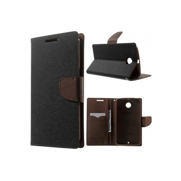 „Mercury“ Fancy atvēramais maciņš - melns (Nexus 6)