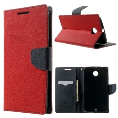 „Mercury“ Fancy Motorola Nexus 6 sarkans ādas maciņš / Vacins.lv