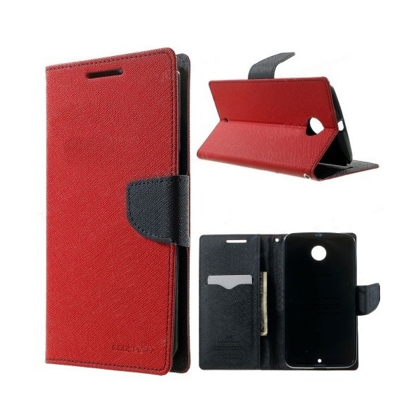 „Mercury“ Fancy atvēramais maciņš - sarkans (Nexus 6)