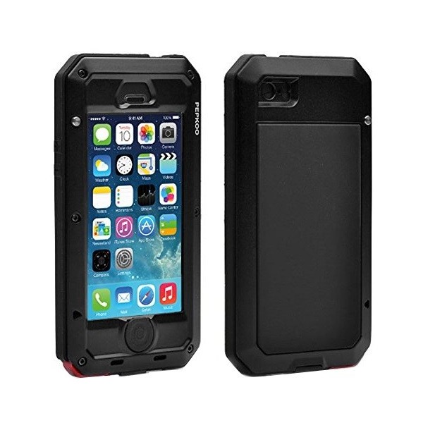 „Pepkoo“ Ultimate sustiprintos apsaugos dėklas - juodas (iPhone 5 / 5S / SE 2016)