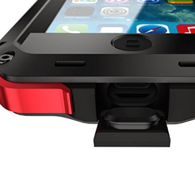 Sustiprintos apsaugos Pepkoo Ultimate juodas aliuminio metalo Apple iPhone SE (5, 5s) dėklas / Priedai.lt