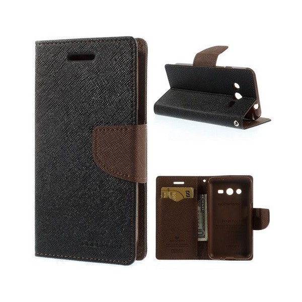 „Mercury“ Fancy atvēramais maciņš - melns (Galaxy Core 2)