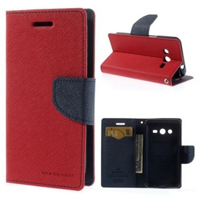 „Mercury“ Fancy Samsung Galaxy Core 2 (G355) raudonas odinis dėklas / Priedai.lt