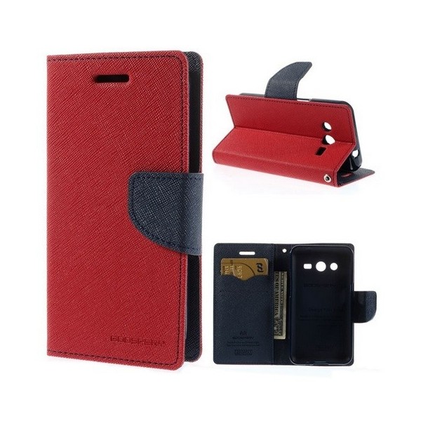 „Mercury“ Fancy atverčiamas dėklas - raudonas (Galaxy Core 2)