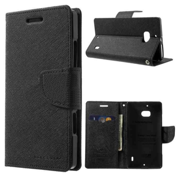 „Mercury“ Fancy atvēramais maciņš - melns (Lumia 930)