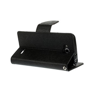 „Mercury“ Fancy LG L70 D320 melns ādas maciņš / Vacins.lv