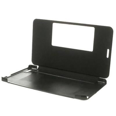 Huawei MediaPad X1 7" atvēramais maciņš ar lodziņu - melns / Vacins.lv