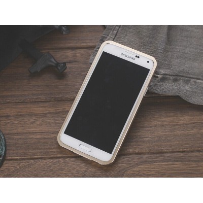 Samsung Galaxy S5 G900 (S5 Neo G903) Luphie aliuminio metalo dėklas - auksinis / Priedai.lt