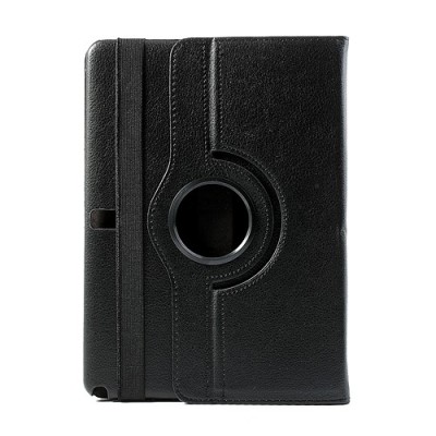Samsung Galaxy Note 10.1 2014 P600 (P605) atvēramais melns ādas futrālis, grozās 360° grādu apjomā / Vacins.lv