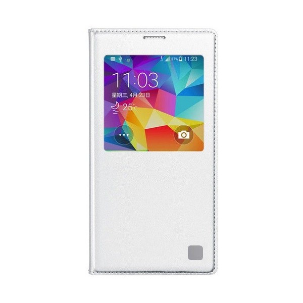 „View Window“ atvēramais ādas maciņš - balts (Galaxy S5 / S5 Neo)