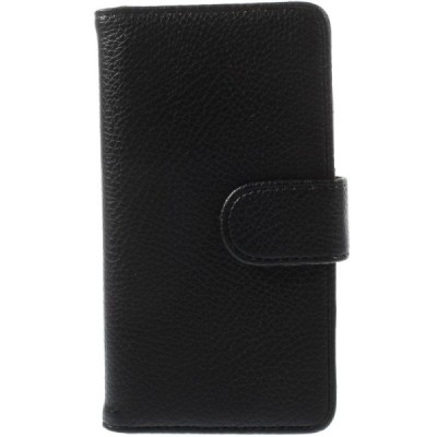 LG G3 D855 (D850, D851) atverčiamas juodas odinis Litchi dėklas - piniginė / Priedai.lt