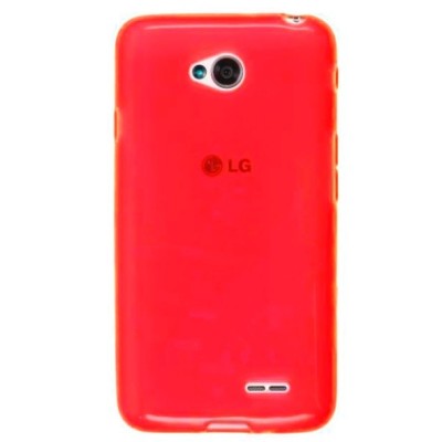 LG L70 (D320) raudonas kieto silikono (TPU) dėklas - nugarėlė / Priedai.lt