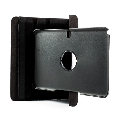 Samsung Galaxy Note 10.1 2014 P600 (P605) atvēramais melns ādas futrālis, grozās 360° grādu apjomā / Vacins.lv