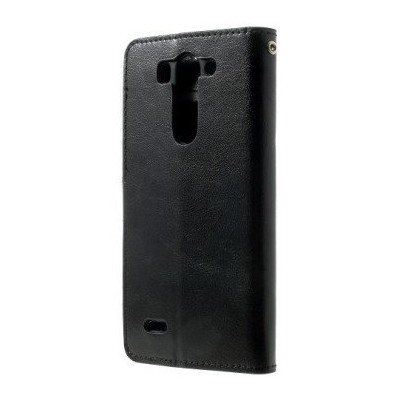 LG G3 S D722 atvēramais melns ādas futrālis - maciņš / Vacins.lv
