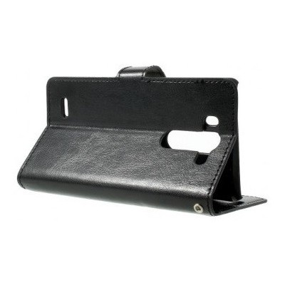 LG G3 S D722 atvēramais melns ādas futrālis - maciņš / Vacins.lv