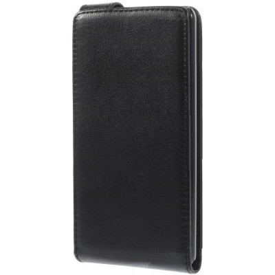 LG G3 S D722 klasisks ādas vertikāli atvēramais melns futrālis / Vacins.lv