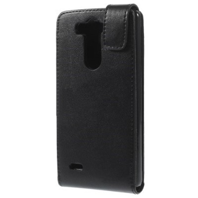 LG G3 S D722 klasikinis vertikaliai atverčiamas juodas odinis dėklas / Priedai.lt