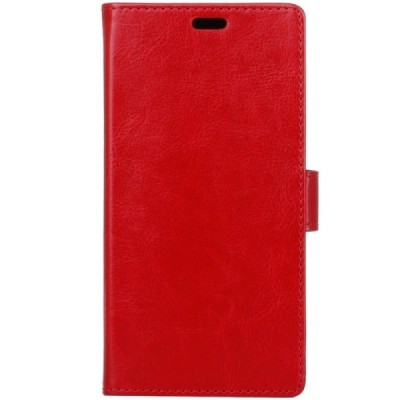 HTC U11 Plus atvēramais ādas sarkans maciņš (maks) / Vacins.lv