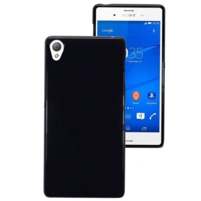 Sony Xperia Z3+ cieta silikona (TPU) melns apvalks / vacins.lv