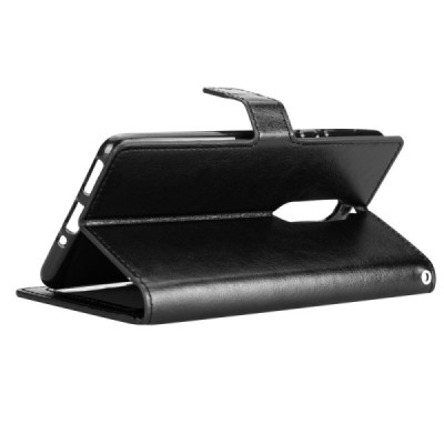 Huawei Mate 10 Lite atvēramais ādas melns maciņš (maks) / Vacins.lv