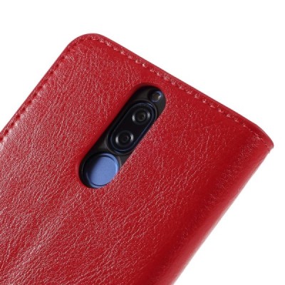 Huawei Mate 10 Lite atverčiamas raudonas odinis dėklas - piniginė / Priedai.lt