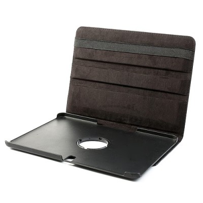 Samsung Galaxy Note 10.1 2014 P600 (P605) atvēramais melns ādas futrālis, grozās 360° grādu apjomā / Vacins.lv