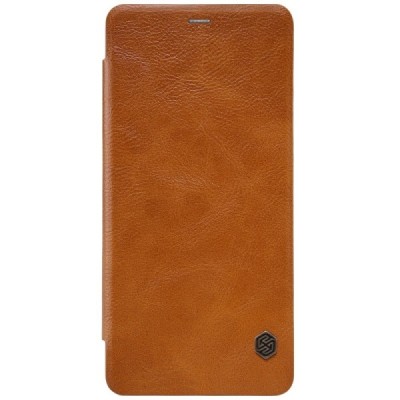 Greznais „Nillkin“ Qin sērijas ādas atvērams brūns Samsung Galaxy A8+ 2018 (A730F) maciņš / Vacins.lv