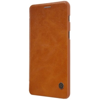 Greznais „Nillkin“ Qin sērijas ādas atvērams brūns Samsung Galaxy A8+ 2018 (A730F) maciņš / Vacins.lv