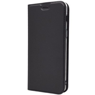 „Dux Ducis“ Skin serijos Samsung Galaxy A8 2018 (A530F) juodas odinis atverčiamas dėklas / Priedai.lt