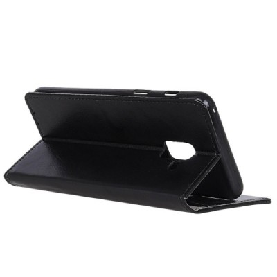 Samsung Galaxy A8+ 2018 (A730F) atvēramais ādas melns maciņš, grāmata (maks) / Vacins.lv