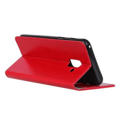 Samsung Galaxy A8+ 2018 (A730F) atvēramais ādas sarkans maciņš, grāmata (maks) / Vacins.lv