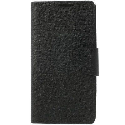 Mercury Fancy atverčiamas Sony Xperia Z2 juodas odinis dėklas - piniginė / Priedai.lt