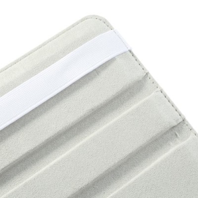 Atverčiamas baltas odinis Samsung Galaxy Note 10.1 2014 P600 (P605) dėklas (dėkliukas), sukiojamas 360° / Priedai.lt