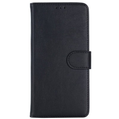 Samsung Galaxy A8+ 2018 (A730F) atvēramais ādas melns retro maciņš (maks) / Vacins.lv