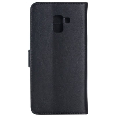 Samsung Galaxy A8+ 2018 (A730F) atvēramais ādas melns retro maciņš (maks) / Vacins.lv