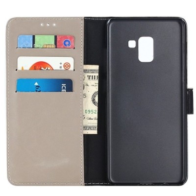 Samsung Galaxy A8+ 2018 (A730F) atvēramais ādas smilšains retro maciņš (maks) / Vacins.lv