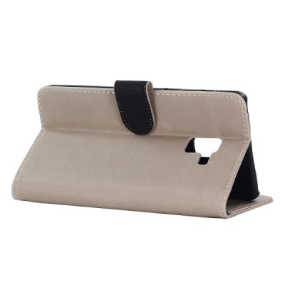 Samsung Galaxy A8+ 2018 (A730F) atvēramais ādas smilšains retro maciņš (maks) / Vacins.lv