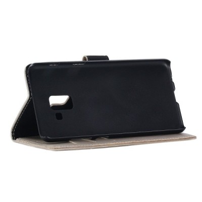 Samsung Galaxy A8+ 2018 (A730F) atvēramais ādas smilšains retro maciņš (maks) / Vacins.lv