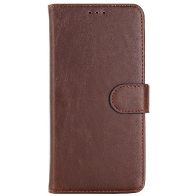 Samsung Galaxy A8+ 2018 (A730F) atvēramais ādas tumši brūns retro maciņš (maks) / Vacins.lv