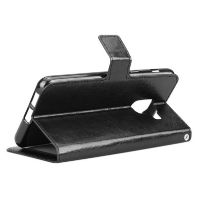 Samsung Galaxy A8 2018 (A530F) atverčiamas juodas odinis dėklas, knygutė - piniginė / Priedai.lt