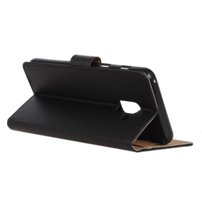 Samsung Galaxy A8+ 2018 (A730F) atvēramais ādas melns Casual maciņš (maks) / Vacins.lv