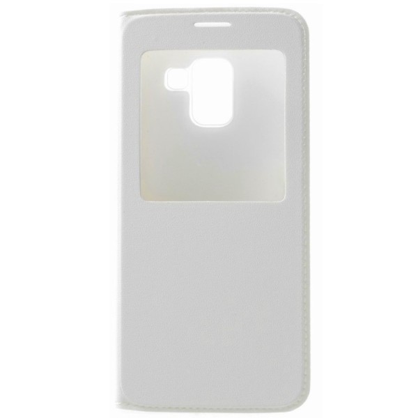 „View Window“ atverčiamas odinis dėklas - baltas (Galaxy A8+ 2018)