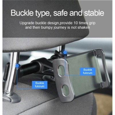 „Lenuo“ melns universāls telefona / planšetdatora autoturētājs (stiprināms pie atzveltnes) / Vacins.lv