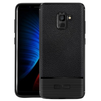Samsung Galaxy A8+ 2018 (A730F) „Armor“ cieta silikona (TPU) melns apvalks / vacins.lv