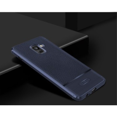 Samsung Galaxy A8+ 2018 (A730F) „Armor“ cieta silikona (TPU) zils apvalks / vacins.lv